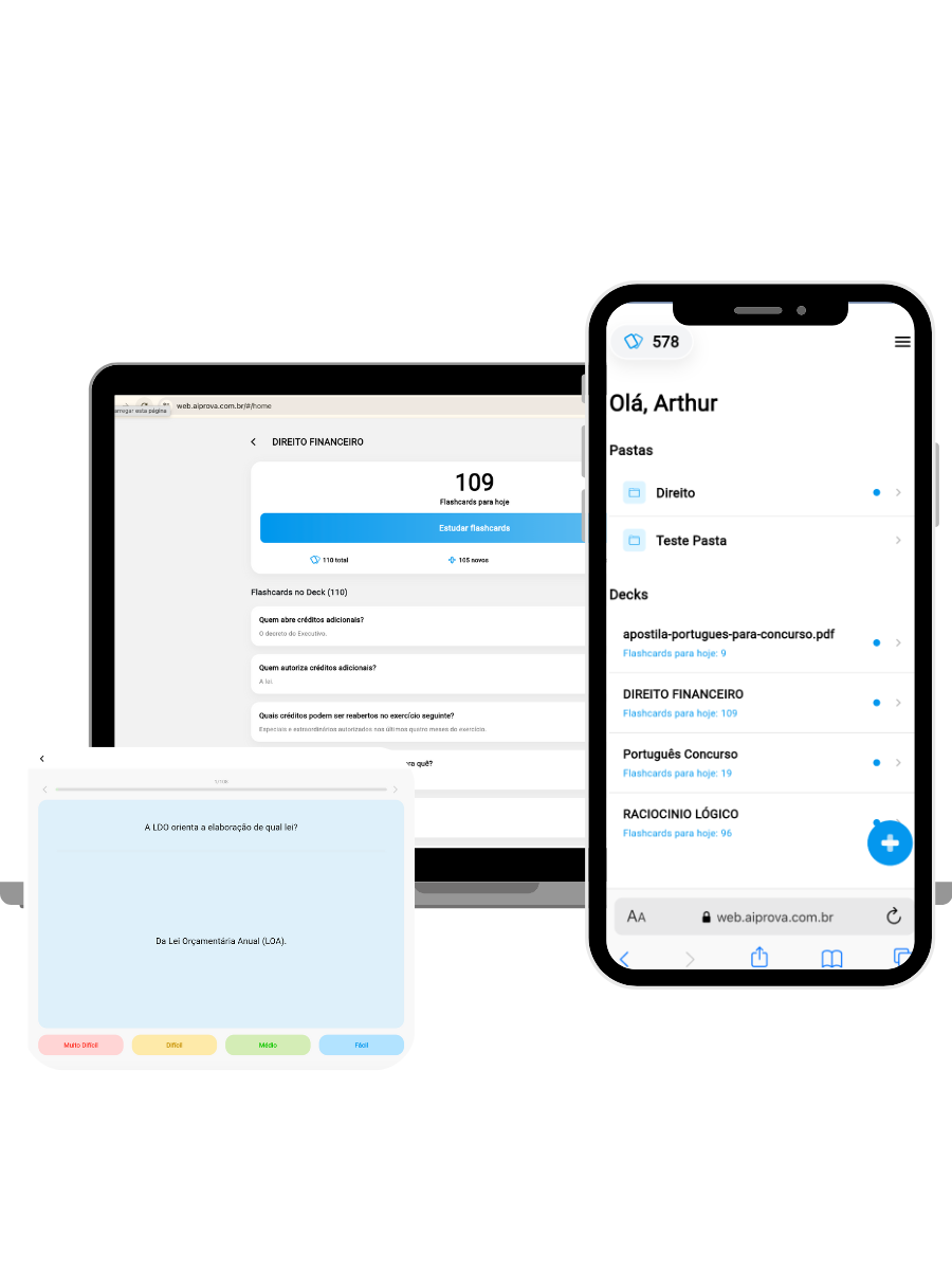 Plataforma AiProva no Desktop e Mobile